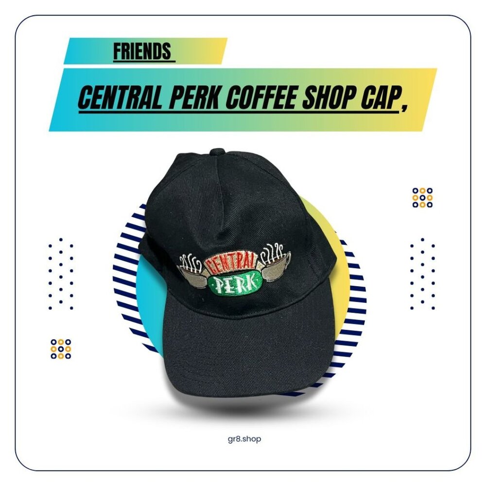 Friends Central Perk Coffee Shop Cap Black Adjustable